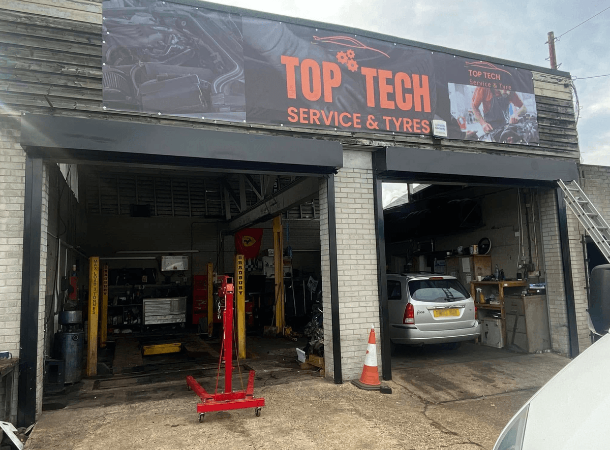 Mechanic working on a car